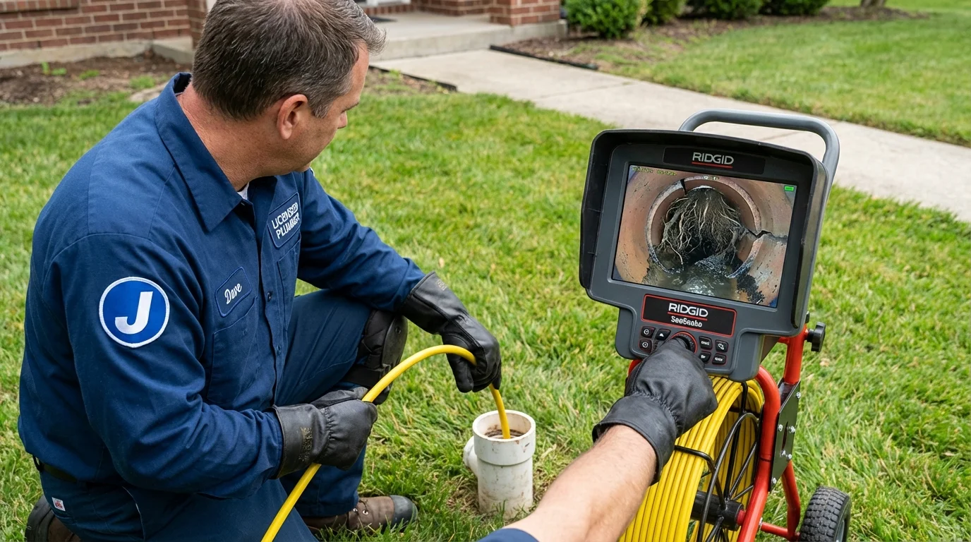 Sewer camera inspection being performed by Johns Plumbing LLC in Groveland
